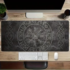 40*90cm Large Nordic Symbol Gaming Mouse Pad - Non-Slip Rubber Base, Washable De