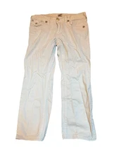 True Religion White Double Flare Pockets Jeans Men’s 36