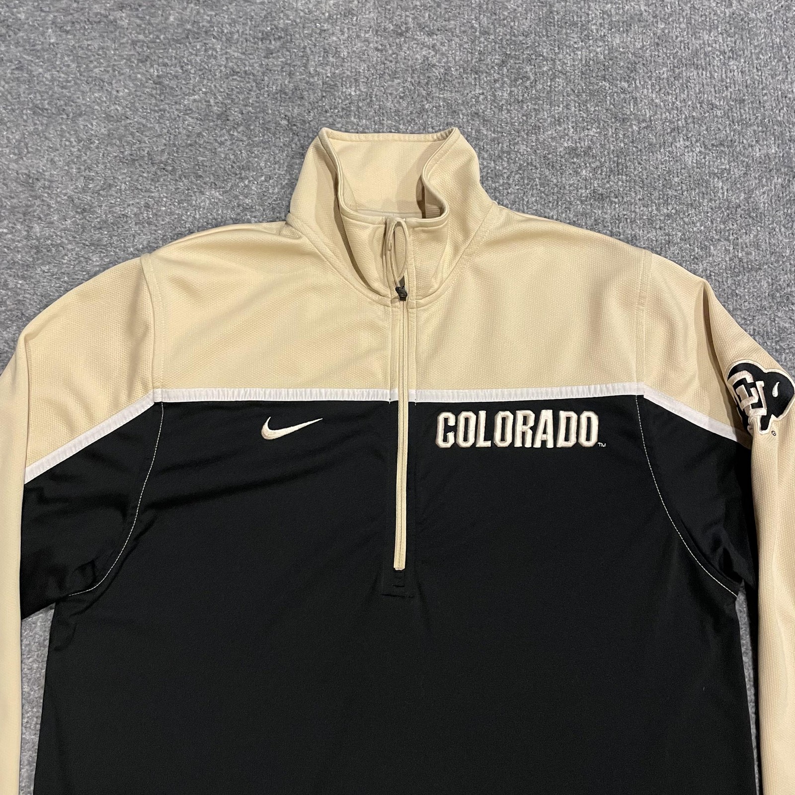 Colorado Buffaloes 1/4 Zip Shirt Mens M Black Gold College Nike Dri Fit thumbnail 3