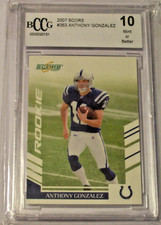 2007 Score Rookie Card #353 Anthony Gonzalez Graded 10 Mint BCCG Colts Ohio St.. rookie card picture