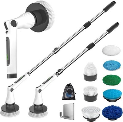 Electric Spin Scrubber with 8 Replaceable Brush Head Rechargeable Cleaning Brush