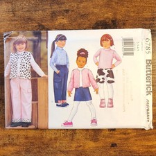 Original uncut new sewing pattern 6785 butterick children girl skirt vest pants