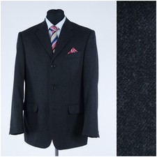 Mens Vintage Blazer 42R UK Size CANDA Dark Grey Wool Sport Coat Charcoal Jacket