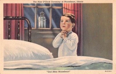 Little Boy Prays During 9:00 Ceremony for Fraternal Loyal Order of Moose-Old PC