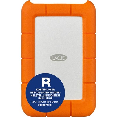 LaCie Rugged USB-C 2 TB Festplatte extern Silber/Orange HDD (USB-C)