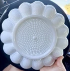 Indiana Glass Milk Glass Egg Plate Platter Hobnail Pattern Grail Serving