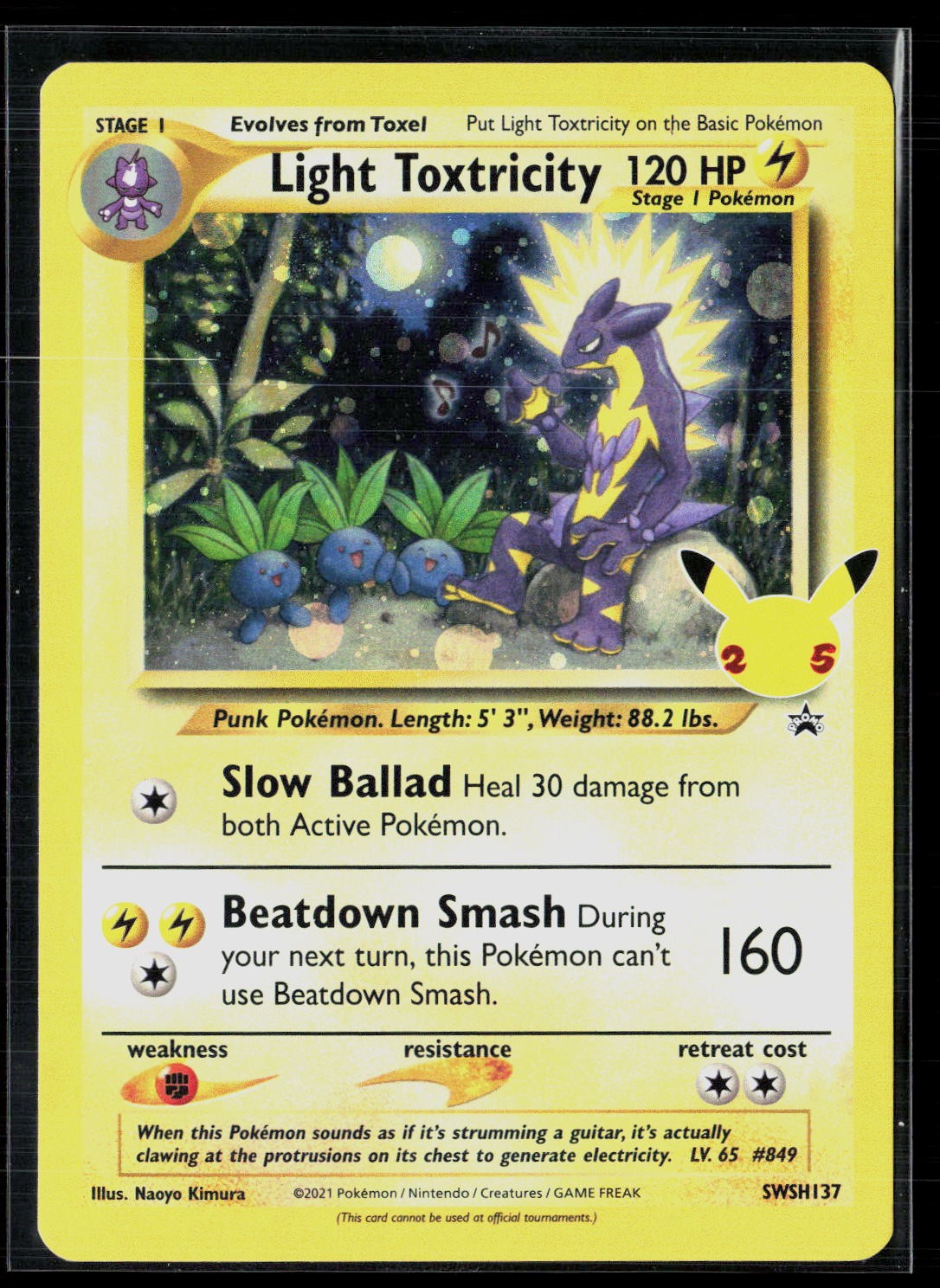 Light Toxtricity SWSH137 Promo Holo Sword & Shield Promo Pokemon MP