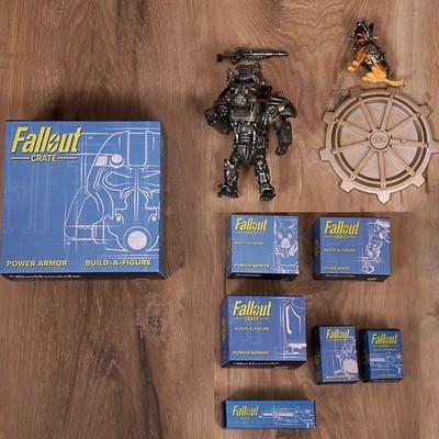 COMPLETE SET! Fallout Build-a-Figure Power Armor & DOG DOGMEAT & GUN Lot of 7
