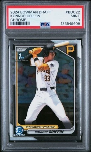 2024 Bowman Draft Konnor Griffin #BDC22 Chrome RC 🔥PSA 9🔥#1 MLB Prospect