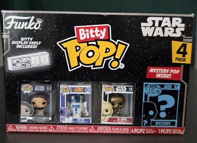 Bitty Pop! Star Wars 4-Pack Series 2 Box Princess Leia, R2-D2, C-3PO and Mystery