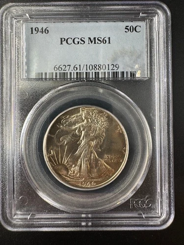 1946 Walking Liberty Half Dollar – PCGS MS61 – Mint State – 90% Silver