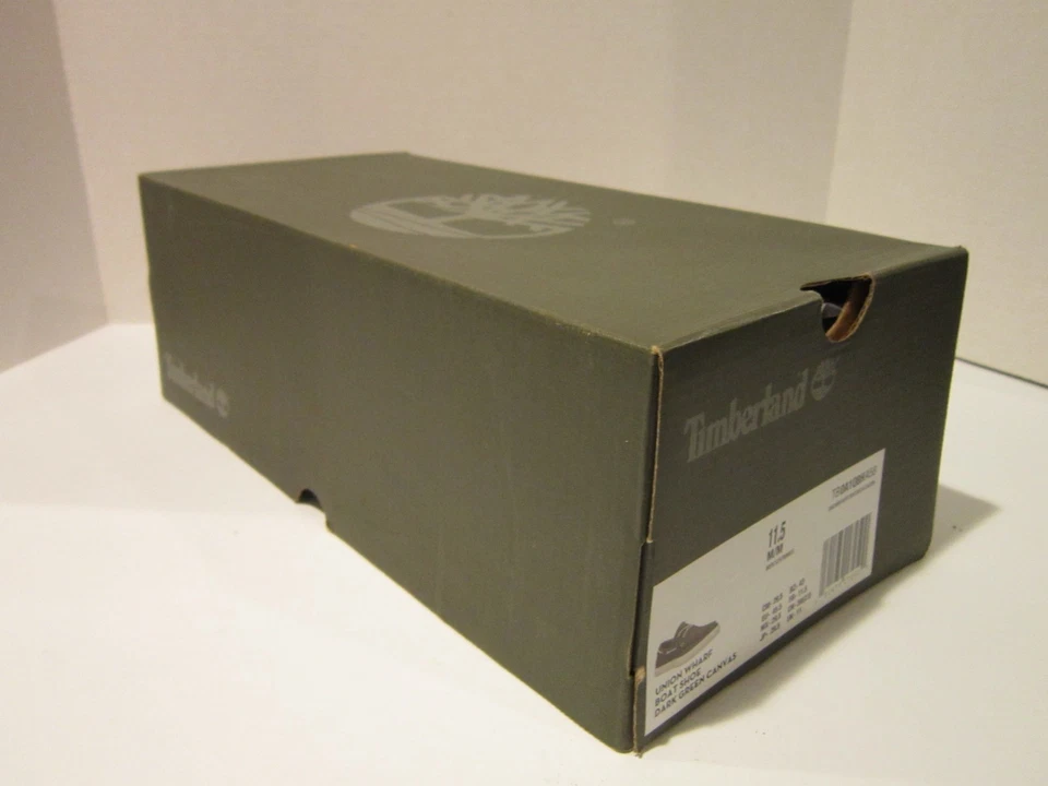 NIP TIMBERLAND "Union Wharf" Zapatos de Barco de Lona con Cordones Verde Oscuro Para Hombre 11.5 M Foto 3 de 4