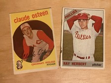 Vintage 1960s Topps Baseball Cards Claude Osteen Ray Herbert Phillies Reds Lot