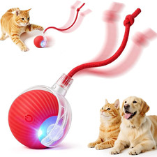 Rechargeable cat interactive ball toy automatic rolling faux tail smart pet play