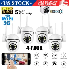 4 Pack Wireless 5G WiFi 1080P Security Camera System Smart Outdoor Night Vision