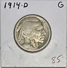 1914-D Buffalo Nickel, Good Condition, Scarce Key Date!