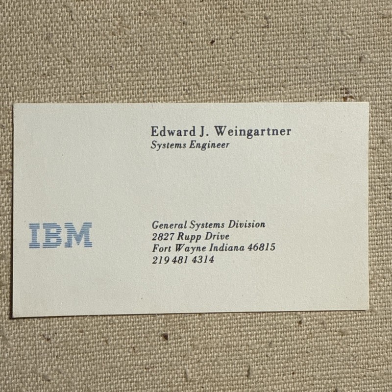 Vintage Business Card Fort Wayne Indiana Allen County IBM Computer Telephone IN