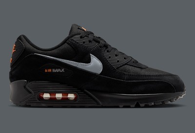 Size 9.5 - Nike Air Max 90 Black Metallic Cool Grey Orange  display picture 3