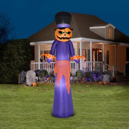 Gemmy Airblown Pumpkin Reaper w/Top Hat Giant , 12 ft Tall, Purple - Bild 2 von 3