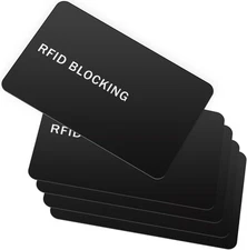 RFID Blocking Card - 5 Pack, Contactless NFC Credit ID Black/5 cards 