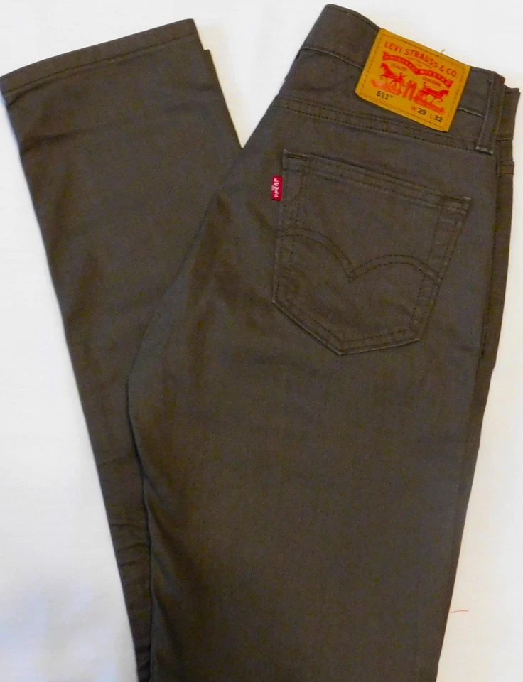 Pantalones de mezclilla LEVIS 511 ajustados elásticos ajustados a lo largo de tiro medio nuevos con etiquetas nuevos caqui 3D verde Foto 2 de 4