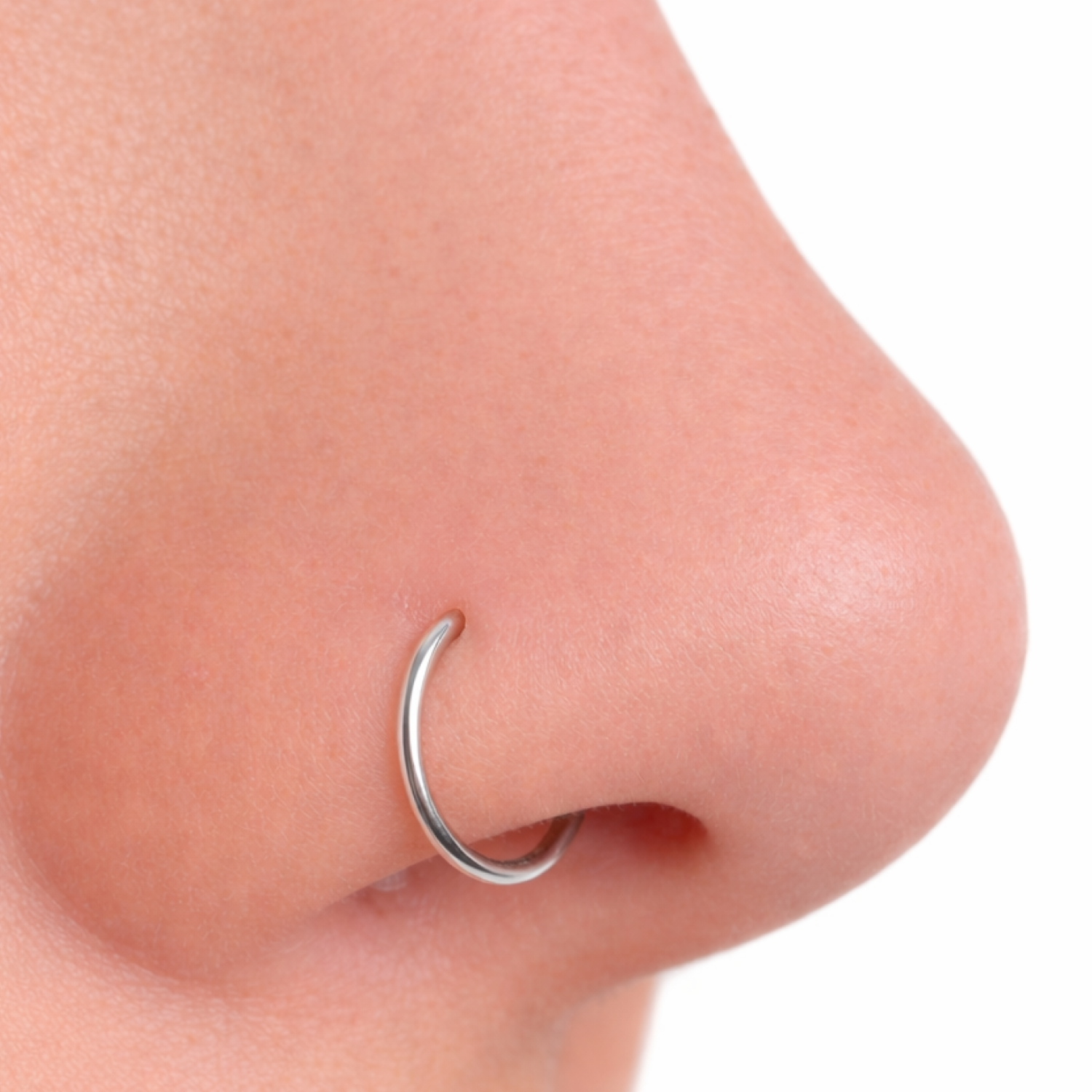 Nose Ring 925 Silver 8mm Split Ring Hoop Helix Septum Body Piercing Jewellery