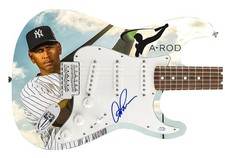 Alex Rodriguez NY Yankess Autographed Photo Graphics Guitar ACOA Witness ITP