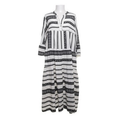 Miss Goodlife, Kleid, Größe: L, Weiß/Schwarz/Mehrfarbig, Baumwolle #sRe