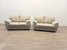 Milano Leather 2 & 2 Seater Sofa Set – Light Grey