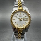 Seiko Watch Women 25mm White Dial Two Tone Daydate Round 7n83-0041 New Batt NM82