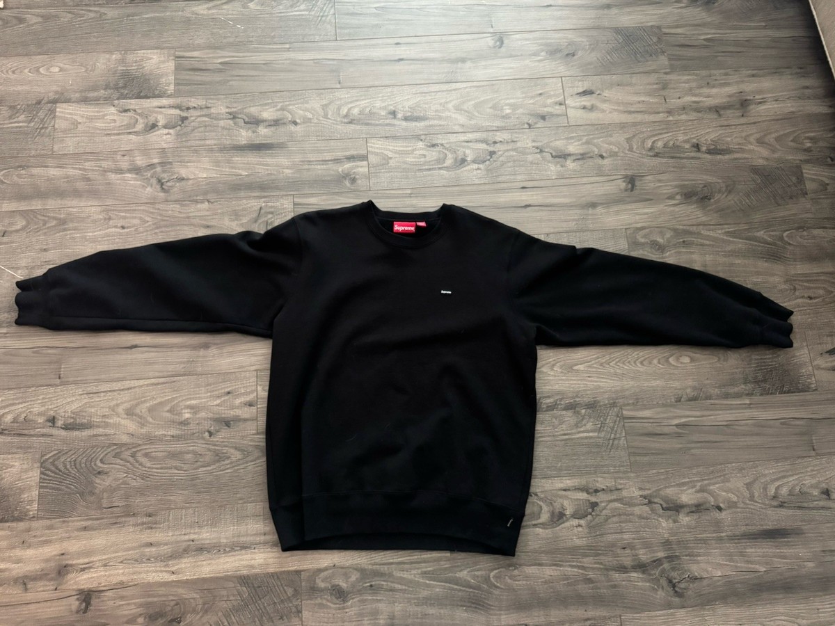 Supreme Black Cotton Knit Crewneck Pullover Sweater Men