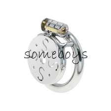 New Flat Chastity Cage Sissy Stainless Steel CB Lock Restraint Chastity Device