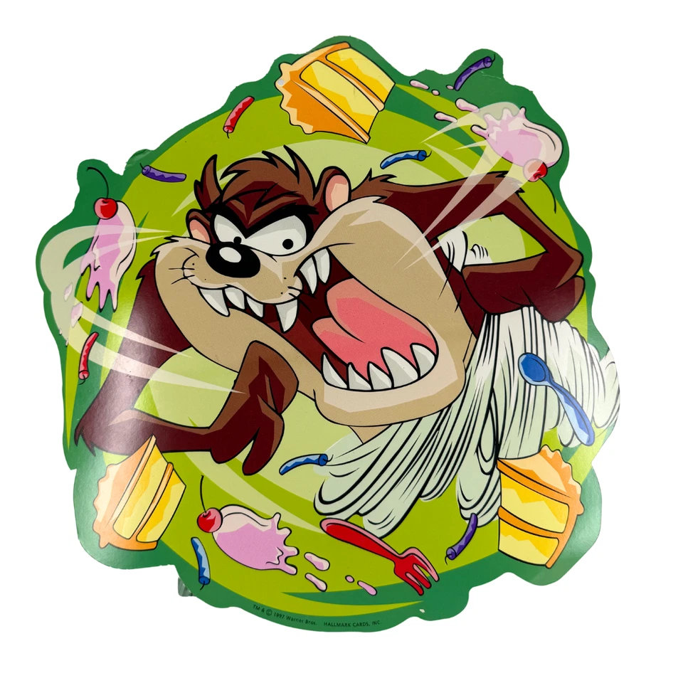 Banner decoraciones de cumpleaños vintage 1997 Looney Tunes Taz 3 diseños sello Foto 2 de 4