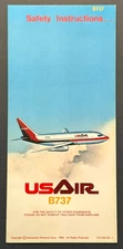 USAir Boeing 737 Safety Card - 1982 (Code 128A)