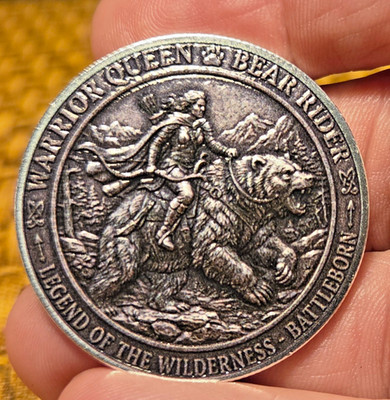 SPIRITUAL/NORDIC CHALLENGE COIN ''WARRIOR QUEEN~BEAR RIDER''