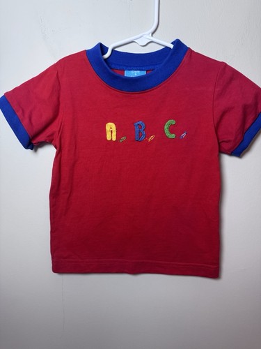 Claire & Charlie French Knot ABC Back To School Top Red Size 4T - Picture 2 of 4