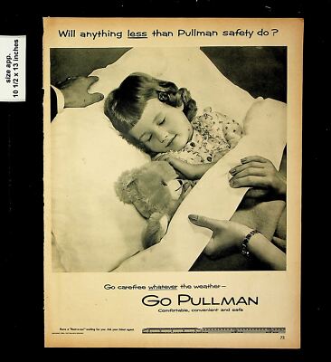 1954 Go Pullman Carefree Train Sleep Comfort Vintage Print Ad 17205