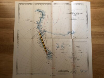 Shackleton Heart of the Antarctic First Edition 1909 EA  Einzelkarte Single Map