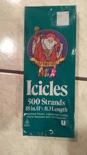 NOS (3) UNION WADDING 18" Long Old World Santa Icicles / Tinsel 500 Made In USA