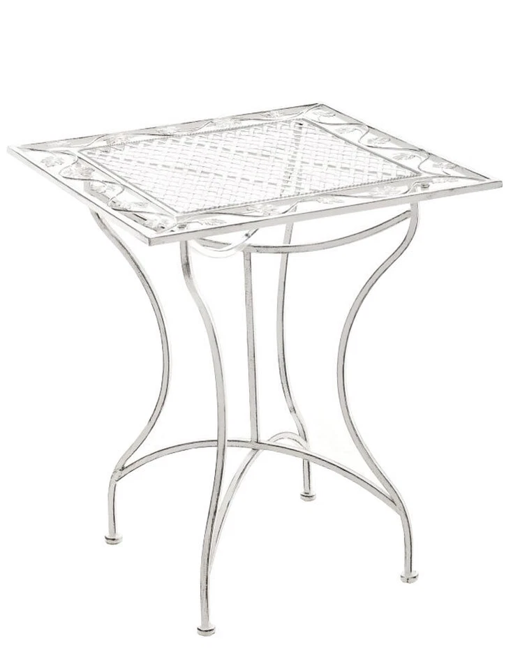 Table de jardin en fer forgé ASINA 60 x60 cm table de terrasse design antique - Photo 1/1