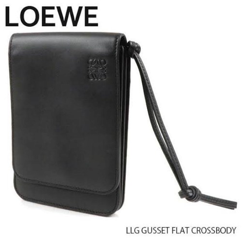Loewe Llg Gusset Flat Crossbody Black