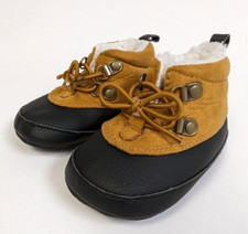 Carters Baby 6-9 Mos Tan Black Soft Sole Duck Boots