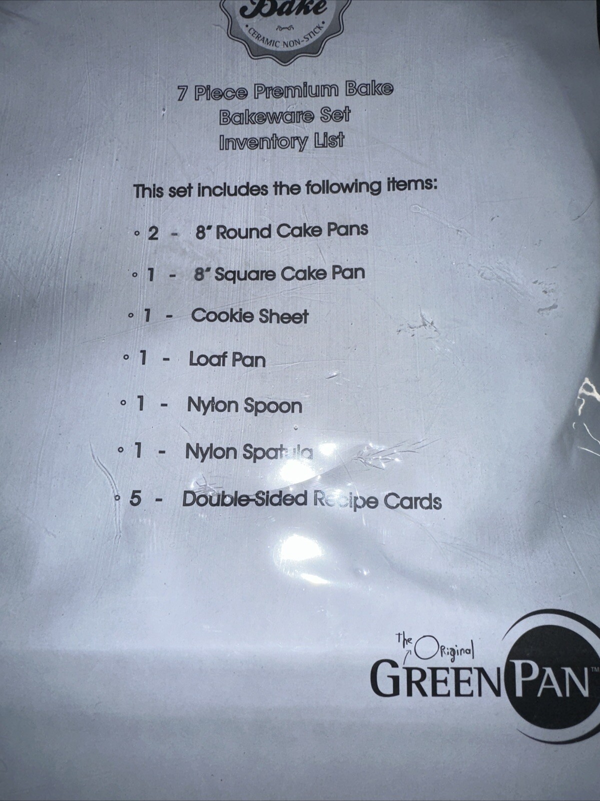 The Original Green Pan 7 Piece Bakeware Set￼ Brand New