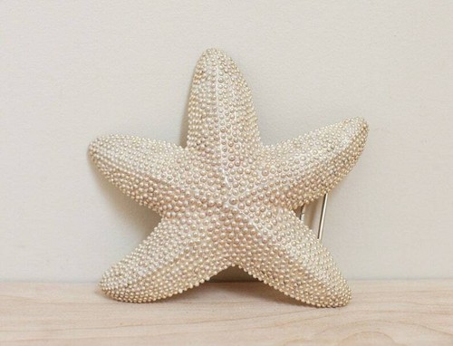 Fibbia per cintura Margarita Barrera argento stelle marine/marcata:1995 su richiesta tweed - Foto 7 di 8