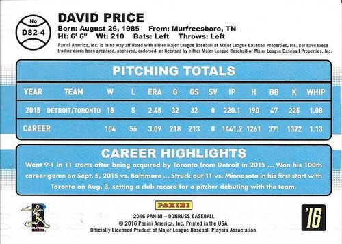 2016 Panini Donruss Baseball Inserts..You Pick!!..Swanson, Nola, Schwarber RC's - Picture 257 of 289