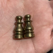 Pair of Vintage Brass Lamp Finial Hardware Retro Art Deco Mid-Century Regency