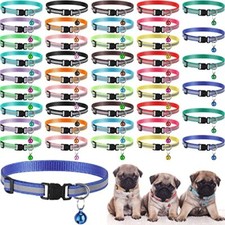 42 Pcs Puppy Collars for Litter Puppy ID Collar with Bell 7.5-12.6 Inch