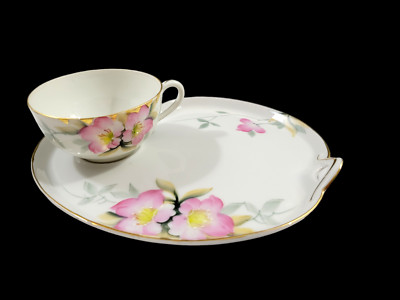 Noritake AZALEA Snack Plate & Cup Set #19322 Hand Painted Made in Japan