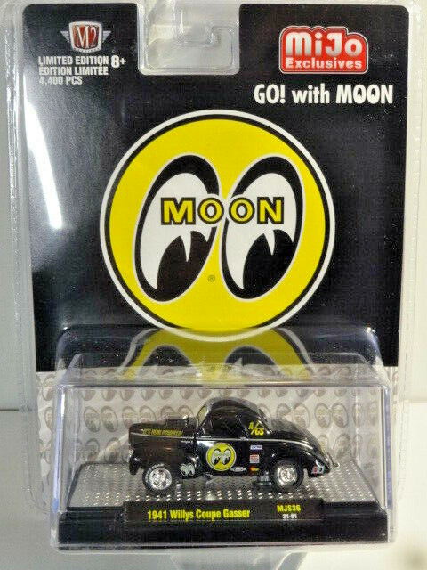 M2 MACHINES EXCLUSIVE - MOONEYES - BLACK 1941 WILLYS COUPE GASSER