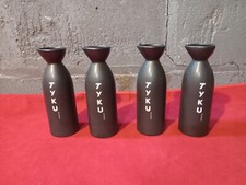 Tyku Sake Bottles Black Set of 4 - New